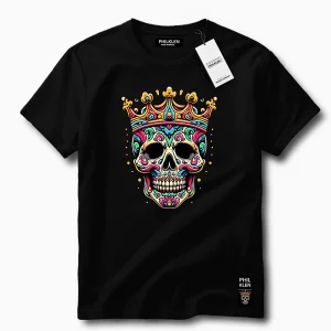 Camiseta Algodão Premium Estampada Caveira Mexicana Philklen