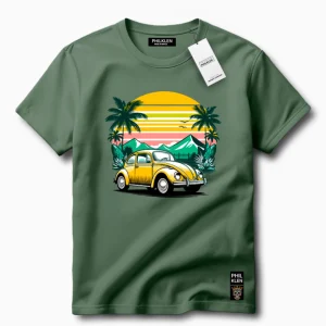 Camiseta Algodão Premium Estampada Retrô Fusca